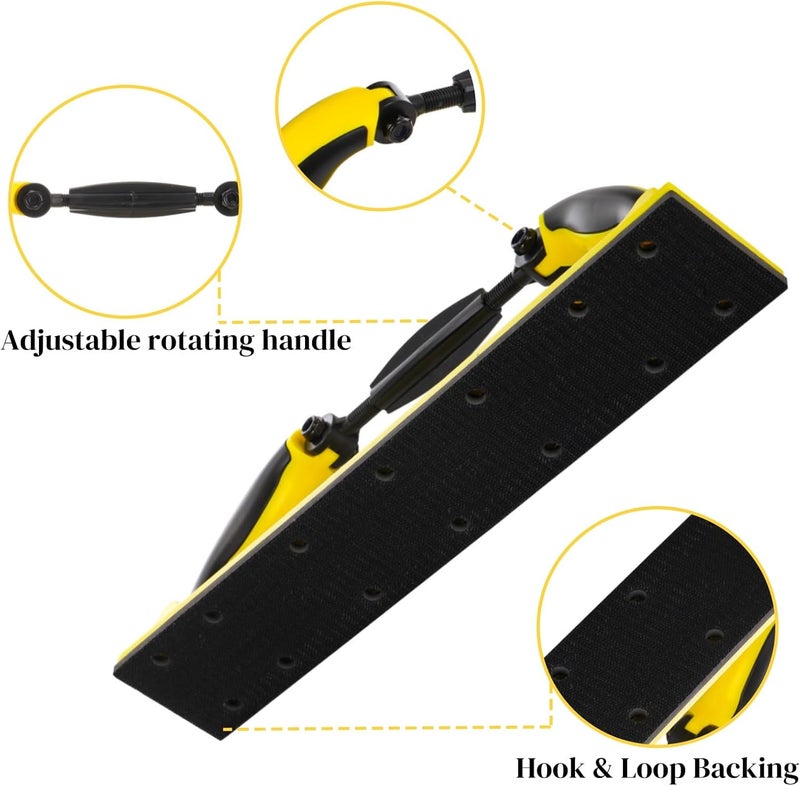 Acshio Hand Sanding File Block, Adjustable Radius Flex Longboard Sanding Block with Hook & Loop Backing, Use Continuous Rolls Sandpaper Sheets for Automotive, Woodworking - Image 5